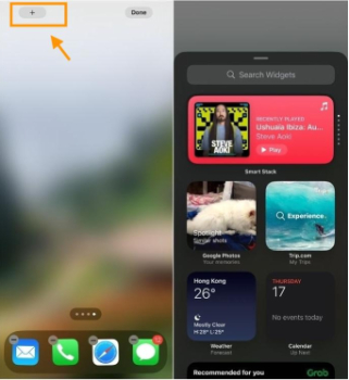 iPhone how to add widgets