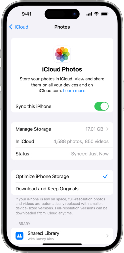 Set up iCloud Photos