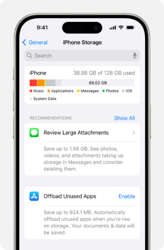iphone storage checking
