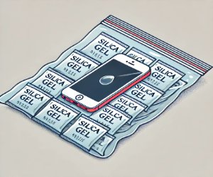 iPhone placed in a sealed bag