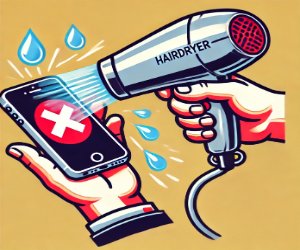 dont use a hairdryer to dry a wet iPhone.