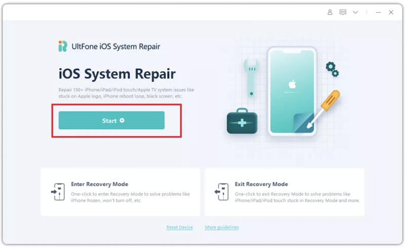 UltFone iOS 系統修復大師,首頁