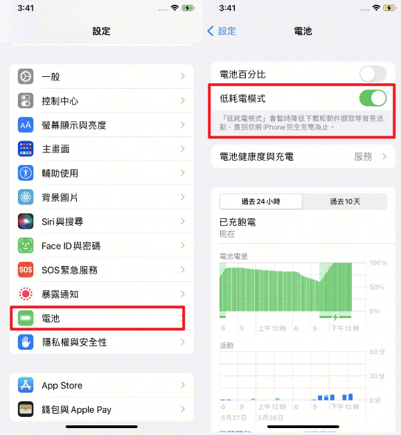 已關閉低耗電模式