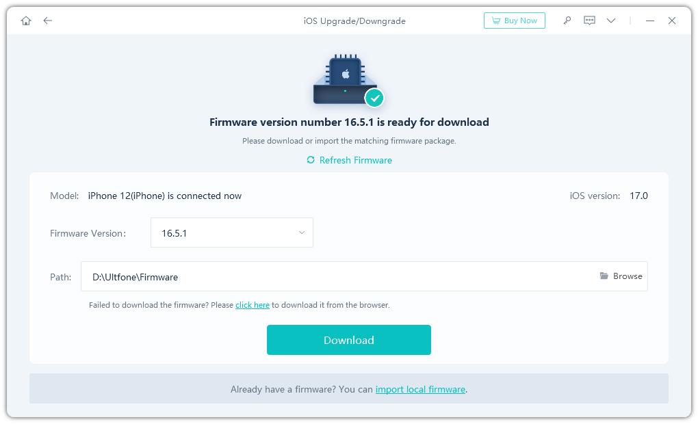 UltFone iOS 系統修復大師，固件下載