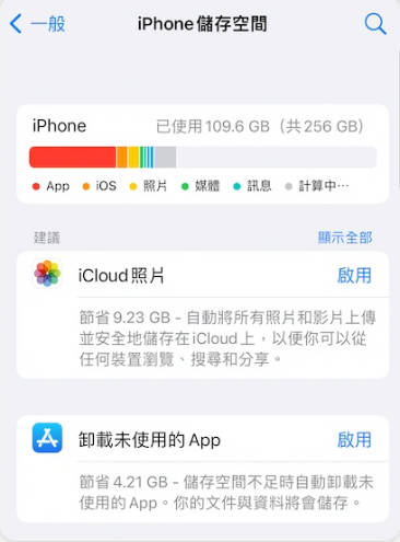 iPhone建議來清理iphone空間