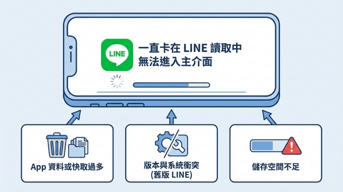 LINE 一直卡在讀取中