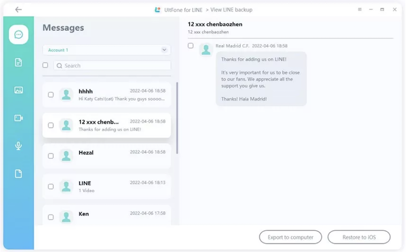 UltFone for LINE，查看LINE聊天記錄
