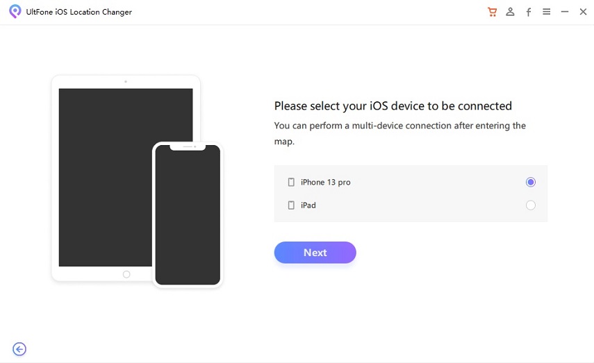 UltFone 虛擬定位神器，設備連接至電腦