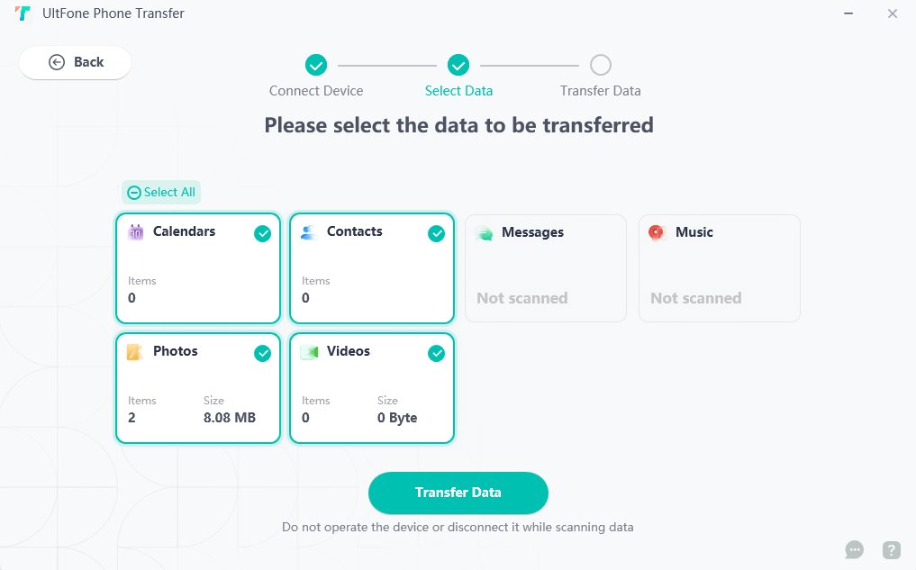 UltFone Phone Transfer,傳輸數據