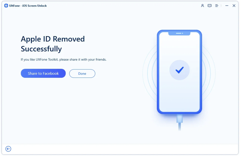 UltFone Toolkit - iOS 螢幕解鎖工具,移除完成