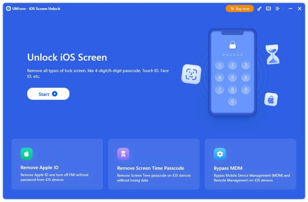 UltFone Toolkit - iOS 螢幕解鎖，首頁